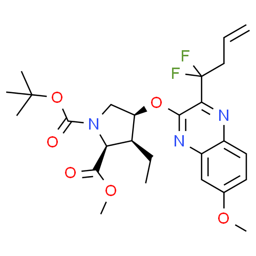(2S,3S,4R)-1-tert-butyl 2-methyl 4-((3-(1,1-difluorobut-3-en-1-yl)-7-ethoxyquinoxalin-2-yl)oxy)-3-ethylpyrrolidine-1,2-dicarboxylate